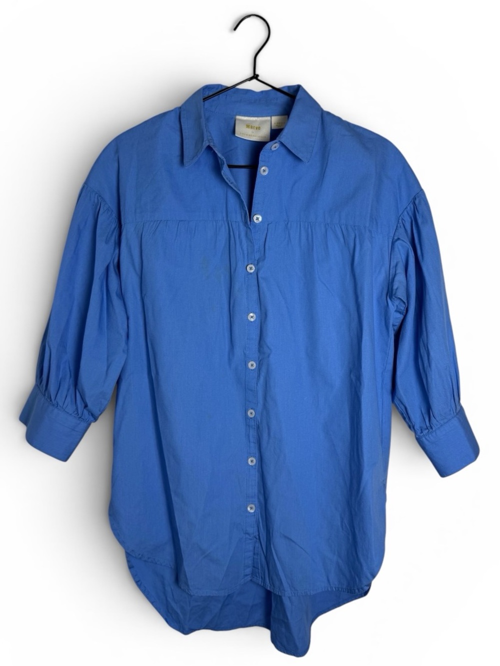 Maeve by Anthropologie Light Blue Button Down Mini Dress